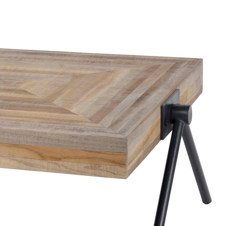 FURBO sofabord - natur/sort teaktr/metal, kvadratisk (70x70)