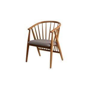 NORDVÄRK Doris spisebordsstol, m. armln - gr og egefarvet tr