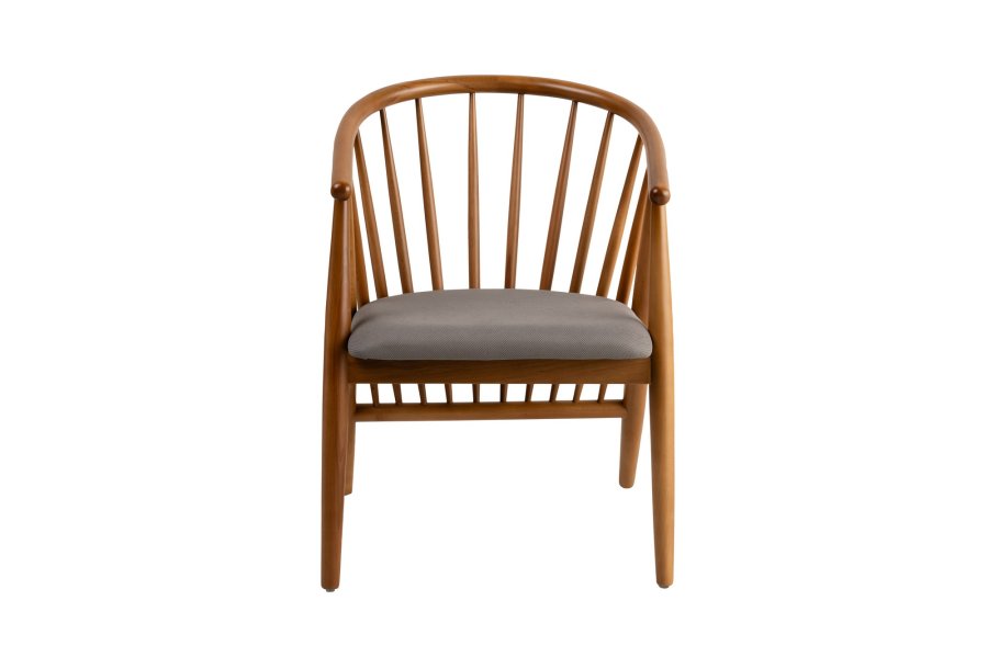 NORDVÄRK Doris spisebordsstol, m. armln - gr og egefarvet tr
