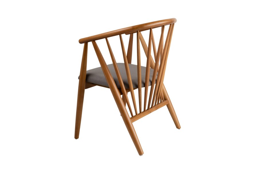 NORDVÄRK Doris spisebordsstol, m. armln - gr og egefarvet tr