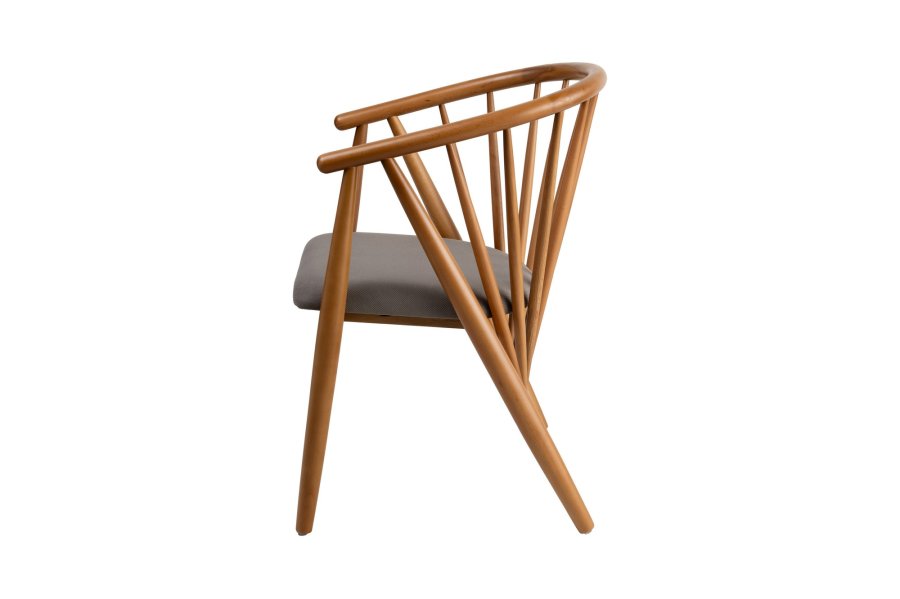 NORDVÄRK Doris spisebordsstol, m. armln - gr og egefarvet tr