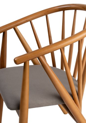 NORDVÄRK Doris spisebordsstol, m. armln - gr og egefarvet tr