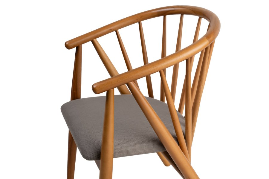 NORDVÄRK Doris spisebordsstol, m. armln - gr og egefarvet tr