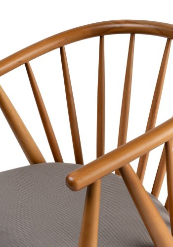 NORDVÄRK Doris spisebordsstol, m. armln - gr og egefarvet tr