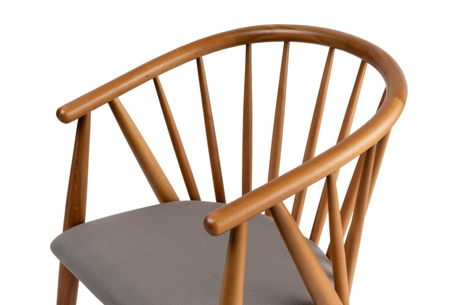 NORDVÄRK Doris spisebordsstol, m. armln - gr og egefarvet tr