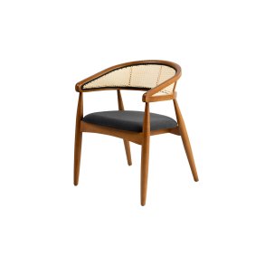 NORDVÄRK Lima spisebordsstol, m. armln - sort og egefarvet tr