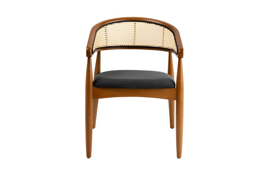 NORDVÄRK Lima spisebordsstol, m. armln - sort og egefarvet tr