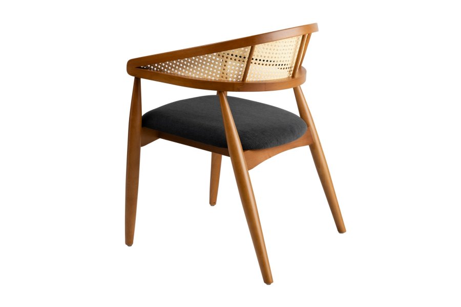 NORDVÄRK Lima spisebordsstol, m. armln - sort og egefarvet tr