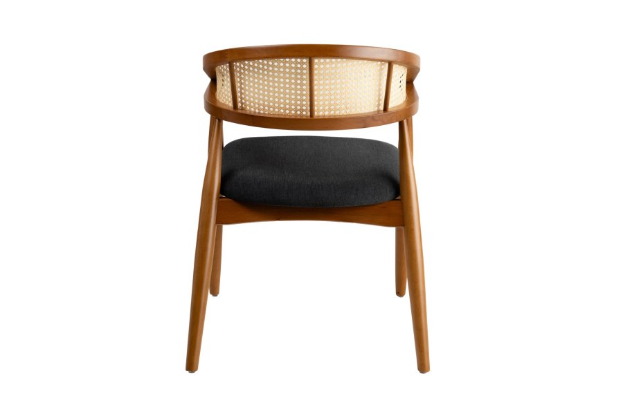 NORDVÄRK Lima spisebordsstol, m. armln - sort og egefarvet tr