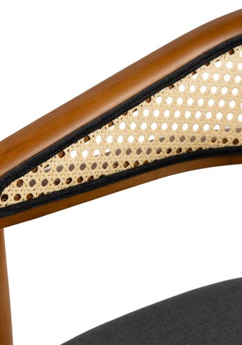 NORDVÄRK Lima spisebordsstol, m. armln - sort og egefarvet tr