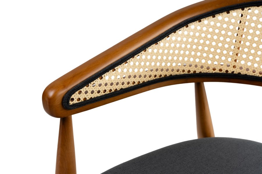 NORDVÄRK Lima spisebordsstol, m. armln - sort og egefarvet tr