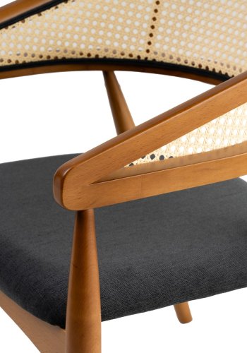 NORDVÄRK Lima spisebordsstol, m. armln - sort og egefarvet tr