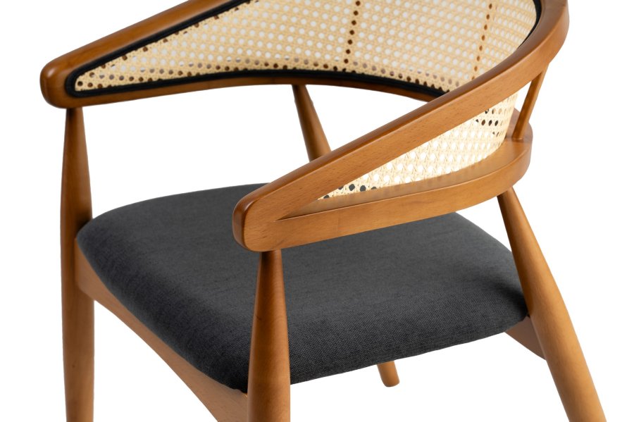 NORDVÄRK Lima spisebordsstol, m. armln - sort og egefarvet tr