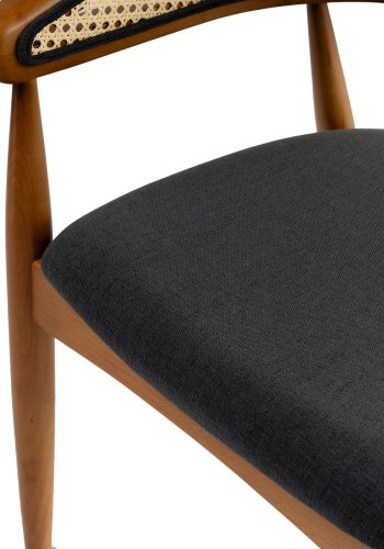 NORDVÄRK Lima spisebordsstol, m. armln - sort og egefarvet tr