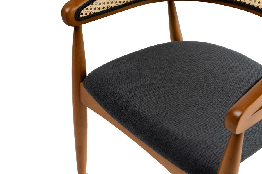 NORDVÄRK Lima spisebordsstol, m. armln - sort og egefarvet tr