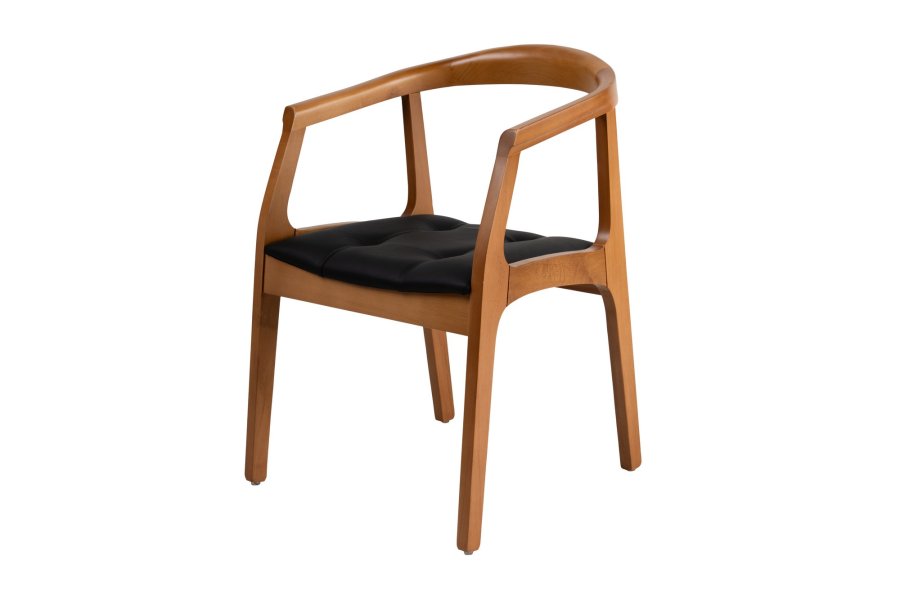 NORDVÄRK Mira spisebordsstol, m. armln - sort og egefarvet tr