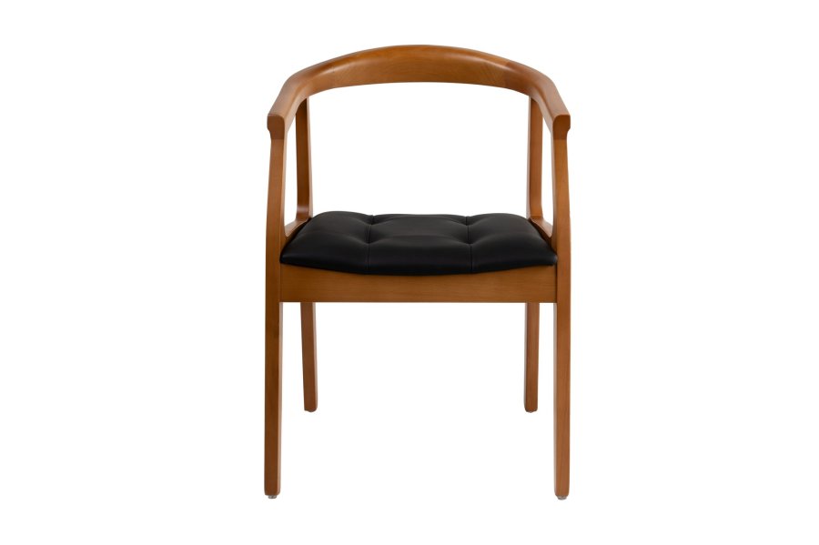 NORDVÄRK Mira spisebordsstol, m. armln - sort og egefarvet tr