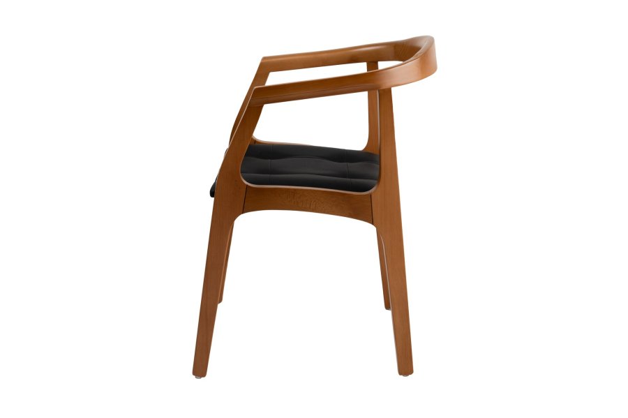 NORDVÄRK Mira spisebordsstol, m. armln - sort og egefarvet tr