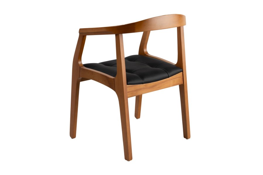 NORDVÄRK Mira spisebordsstol, m. armln - sort og egefarvet tr