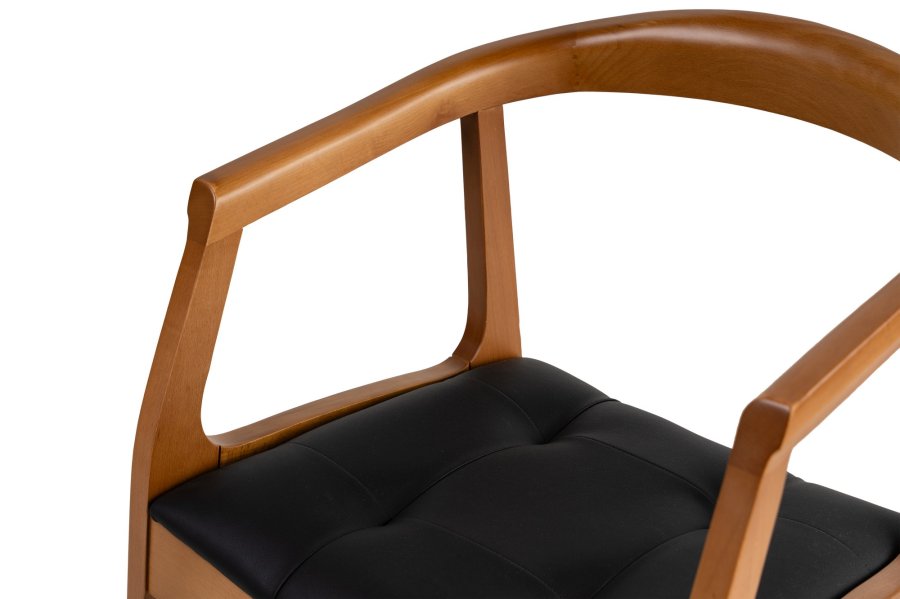 NORDVÄRK Mira spisebordsstol, m. armln - sort og egefarvet tr