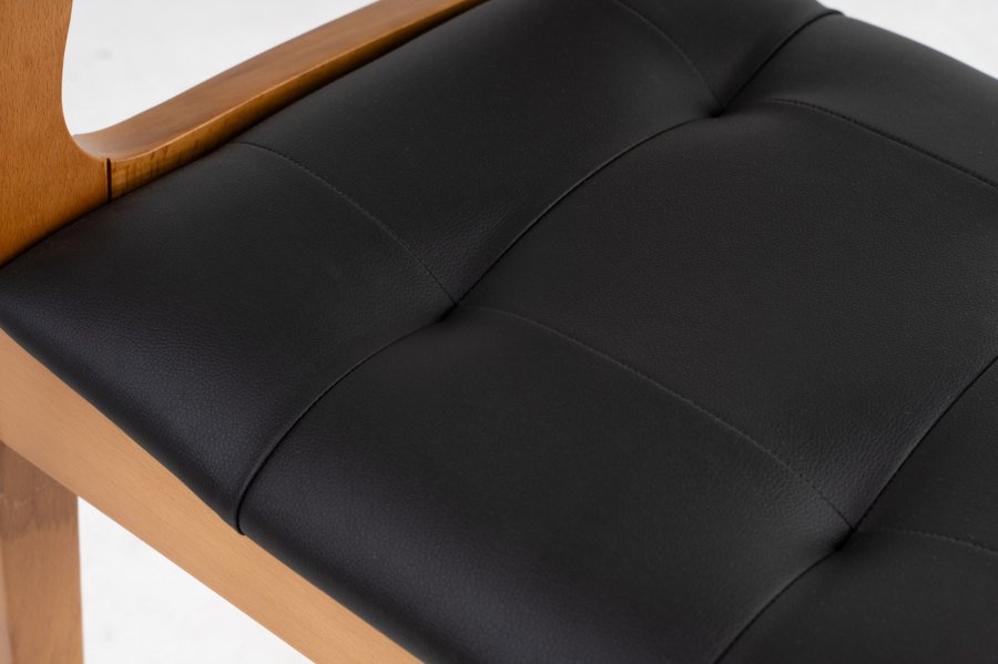 NORDVÄRK Mira spisebordsstol, m. armln - sort og egefarvet tr