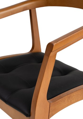 NORDVÄRK Mira spisebordsstol, m. armln - sort og egefarvet tr