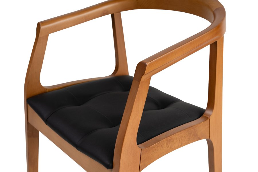 NORDVÄRK Mira spisebordsstol, m. armln - sort og egefarvet tr