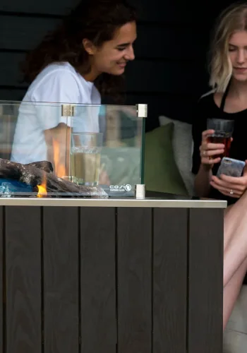 COSI FIRES Cosicube 70 ildbord, kvadratisk - rustfrit stl og sort tr (70x70)