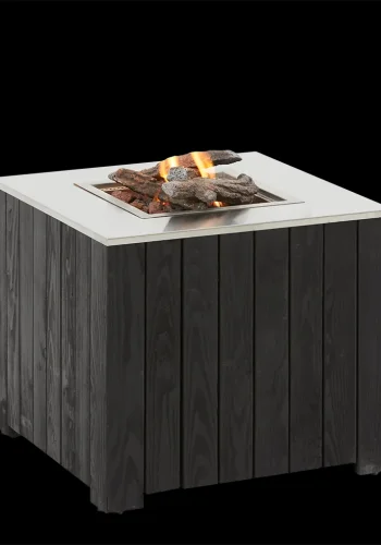 COSI FIRES Cosicube 70 ildbord, kvadratisk - rustfrit stl og sort tr (70x70)