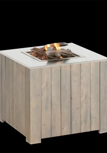 COSI FIRES Cosicube 70 ildbord, kvadratisk - rustfrit stl og gr tr (70x70)