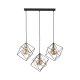 TK Alambre loftslampe, m. 3 skrme - guld og sort stl
