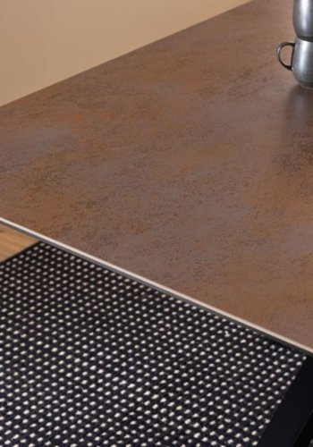 ACT NORDIC Heaven spisebord, rektangulr - rustbrun keramik og sort stl (200x100)