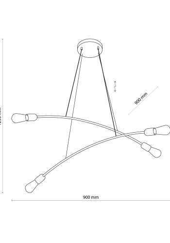 TK Helix loftlampe - sort metal