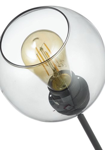 TK Fairy loftlampe, m. 6 skrme - glas og sort metal