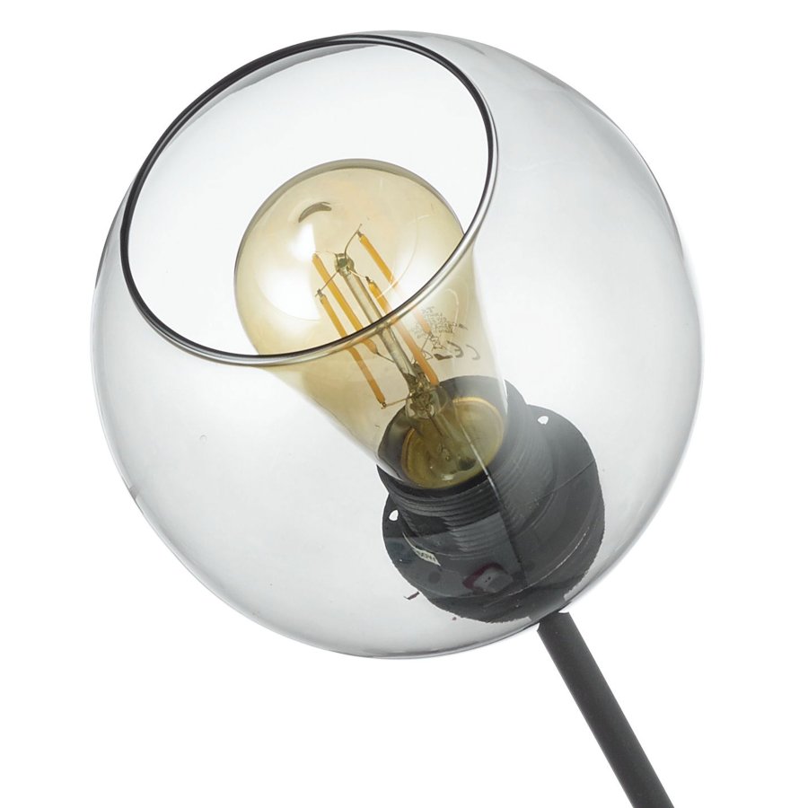 TK Fairy loftlampe, m. 6 skrme - glas og sort metal
