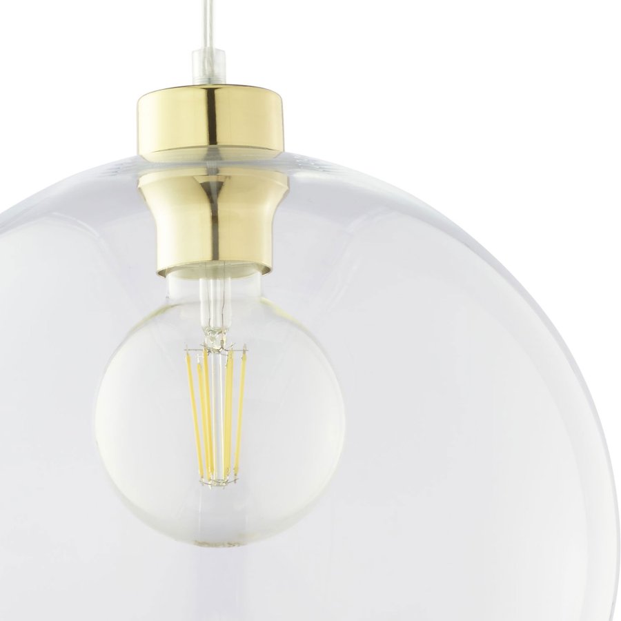 TK Cubus loftlampe - klar glas og sort metal