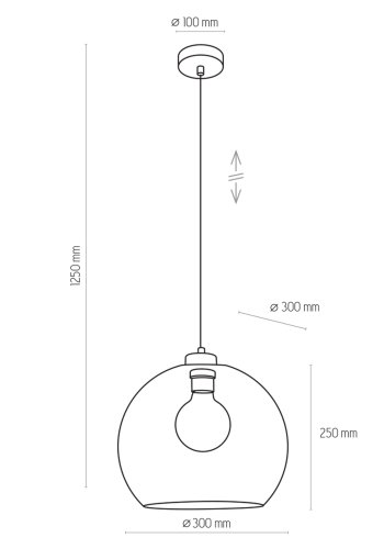 TK Cubus loftlampe - klar glas og sort metal