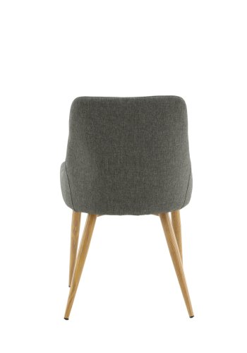 VENTURE DESIGN Plaza spisebordsstol, m. armln - mrkegr polyester og egelook stl