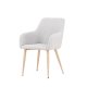 VENTURE DESIGN Comfort spisebordsstol, m. armln - lysegr polyester og trfarvet stl