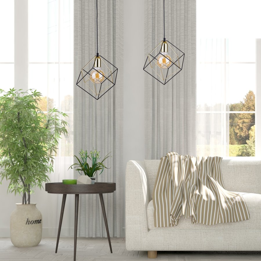 TK Alambre loftslampe - guld og sort stl