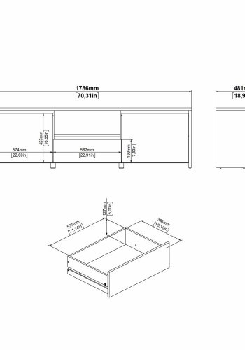 TVILUM Next TV-mbel 2 lger + 1 skuffe