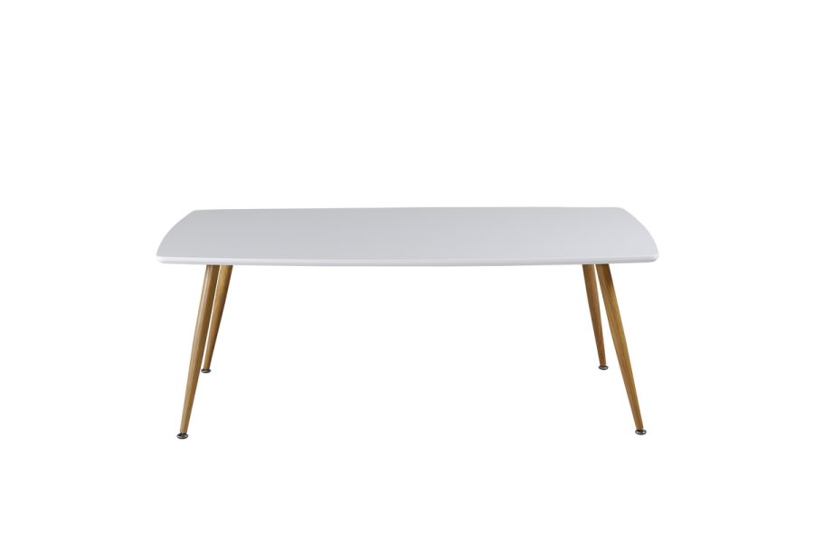 VENTURE DESIGN Plaza sofabord, rektangulr - hvid MDF og natur stl (120x70)