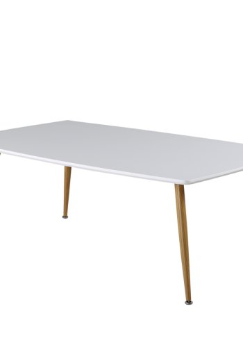VENTURE DESIGN Plaza sofabord, rektangulr - hvid MDF og natur stl (120x70)