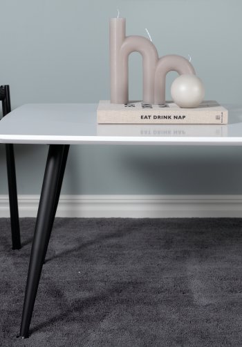 VENTURE DESIGN Plaza sofabord, rektangulr - hvid MDF og sort stl (120x70)