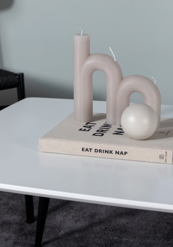 VENTURE DESIGN Plaza sofabord, rektangulr - hvid MDF og sort stl (120x70)