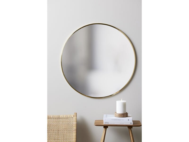 VILLA COLLECTION Vardo vgspejl, rund - spejlglas og messing jern(80)