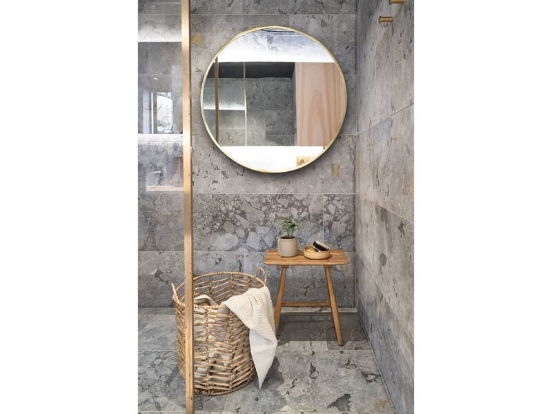 VILLA COLLECTION Vardo vgspejl, rund - spejlglas og messing jern(80)