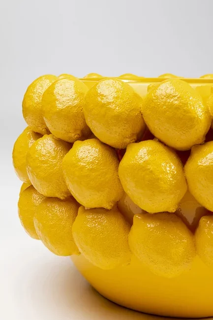 KARE DESIGN Deco Lemon Juice urtepotteskjuler, rund - gul polysandsten (34)
