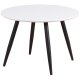 VENTURE DESIGN Plaza brnespisebord, rund - hvid MDF og sort stl (60)