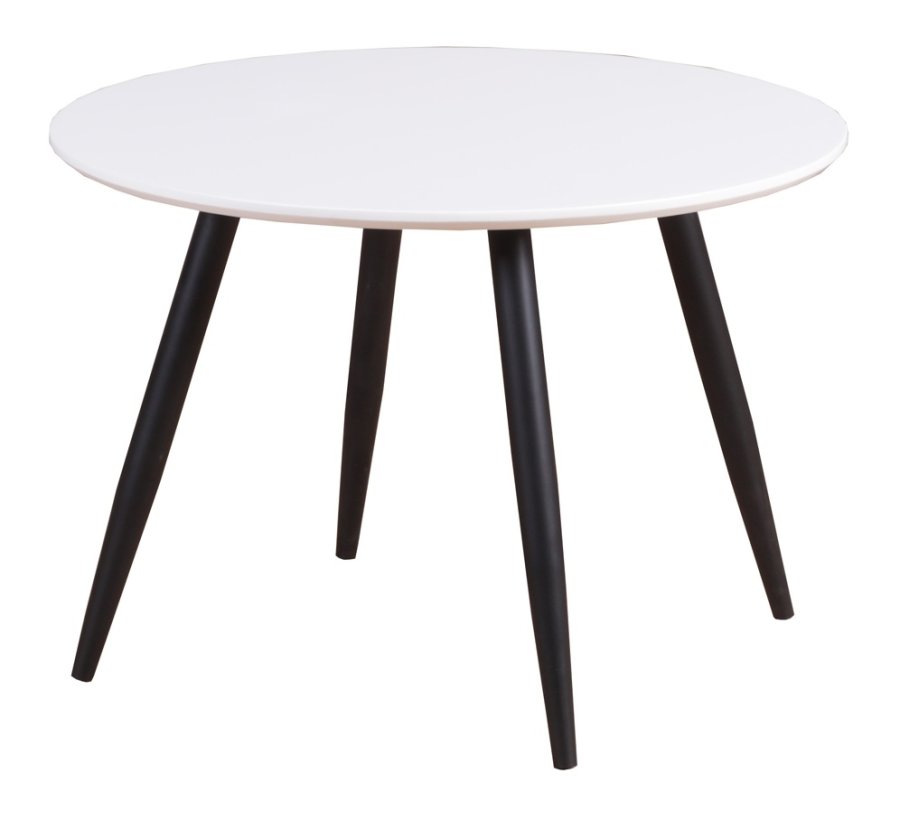 VENTURE DESIGN Plaza brnespisebord, rund - hvid MDF og sort stl (60)